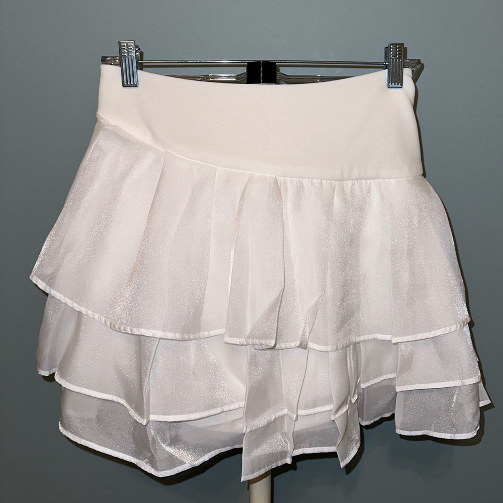 White ruffle skirt